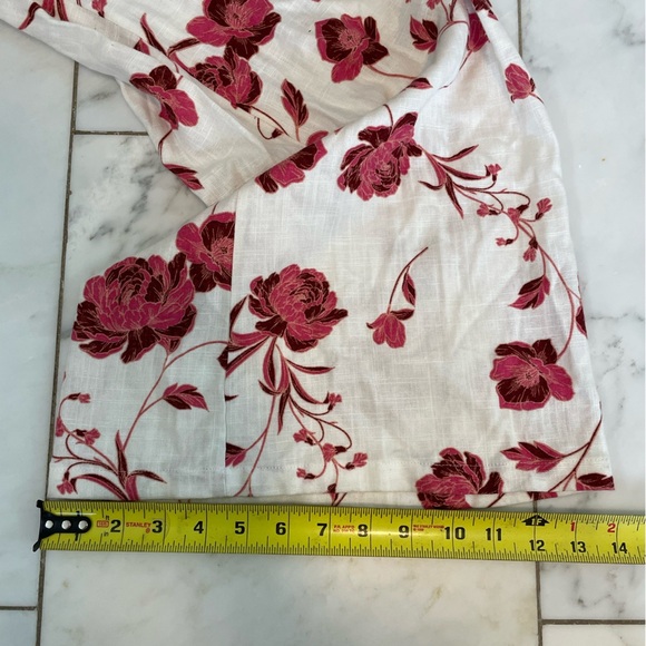 Misa Los Angeles women’s Small linen blend floral pink white wide leg jumpsuit - Picture 4 of 10